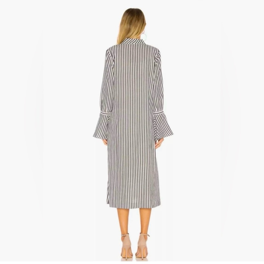 L'Academie Alex Bell Sleeve Striped Duster - Dark Charcoal/White - Picture 6 of 6